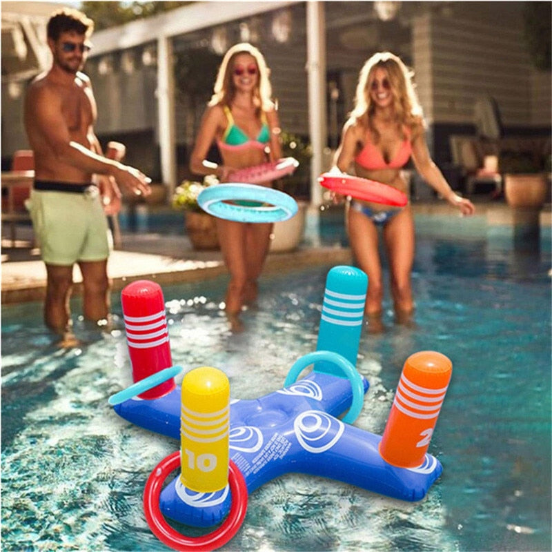 Swimming Pool Ring Game Inflatable Ring Throwing Ferrule