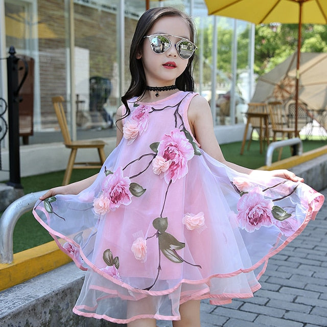 Bohemian Chiffon Summer Girls Flower Dress