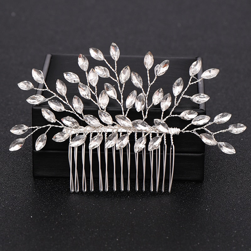 Silver Color Pearl Crystal Wedding Hair Accessories