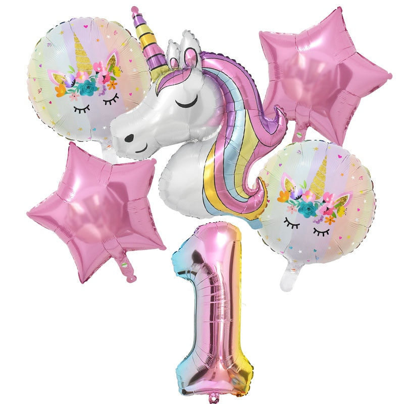 Unicorn Foil Balloons Birthday Party Theme