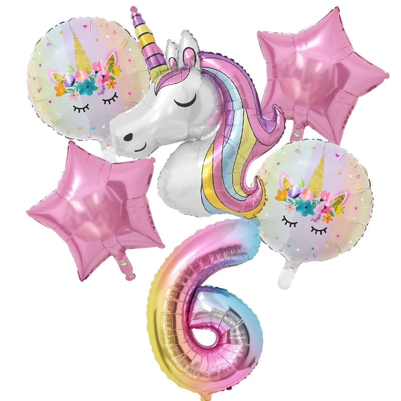 Unicorn Foil Balloons Birthday Party Theme