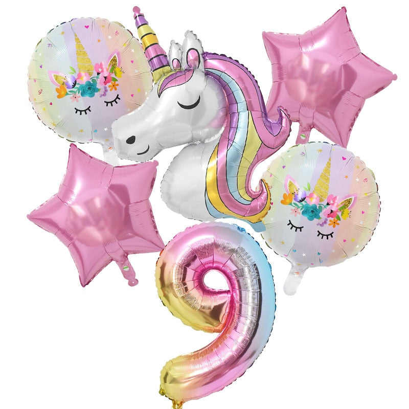 Unicorn Foil Balloons Birthday Party Theme