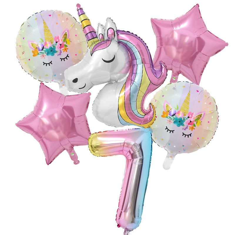 Unicorn Foil Balloons Birthday Party Theme