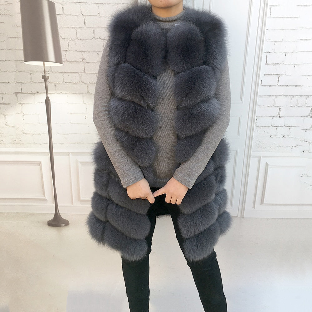 Luxury Real Fox Fur Coat