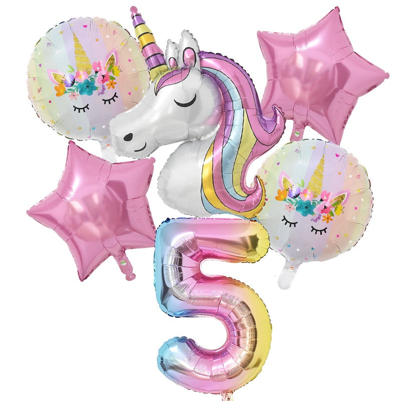 Unicorn Foil Balloons Birthday Party Theme