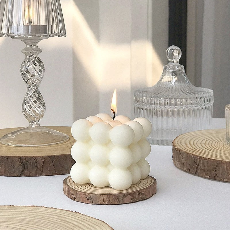 Modern Home Decoration Big Cube Bubble Candle