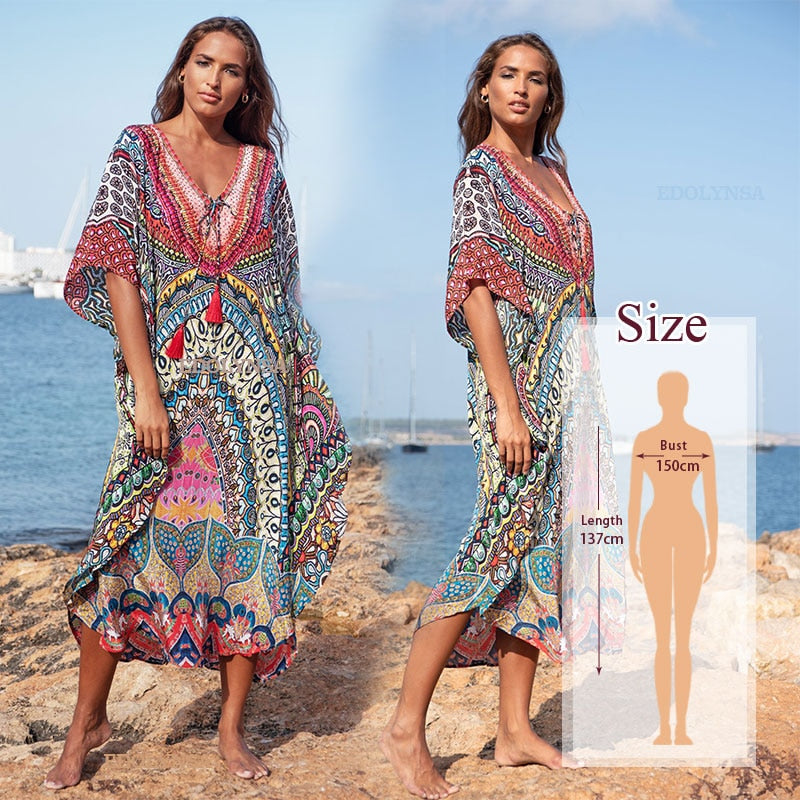 Beach Bohemian Printed Summer Dress Long Tunic