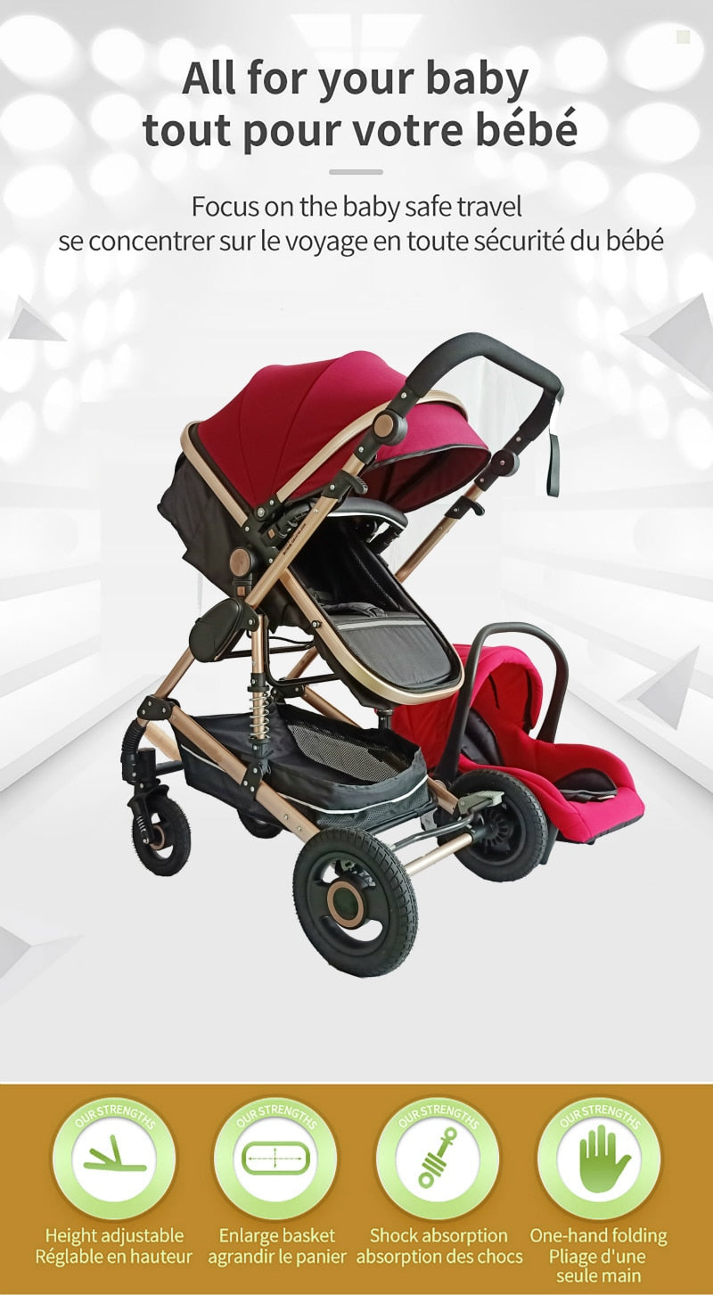 Luxurious Baby Stroller 3 in 1