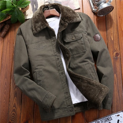 Casual Man Fleece Thick Warm Jacket