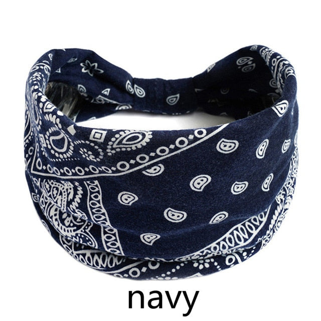 Boho Flower Print Soft Cotton Bandana Hair Accessories