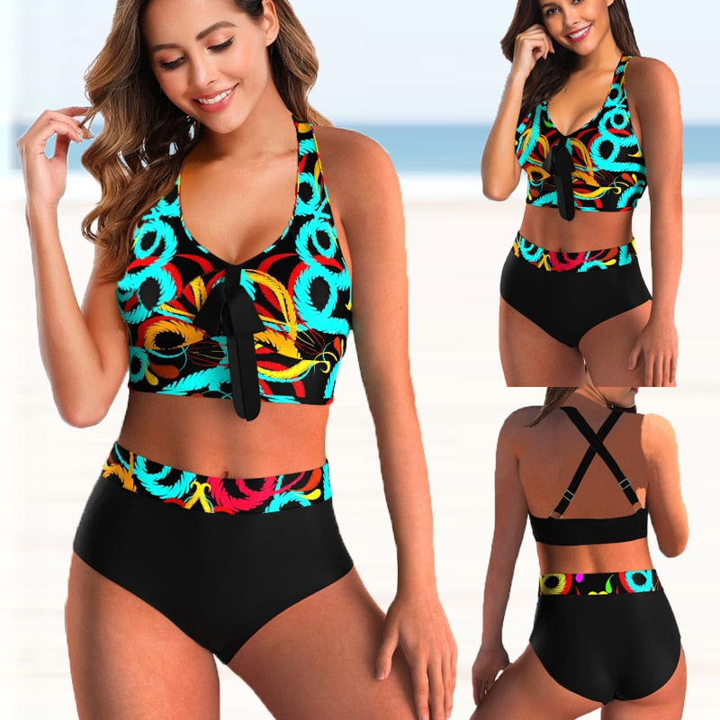 New Swimsuit Plus Size High Waist Bikini