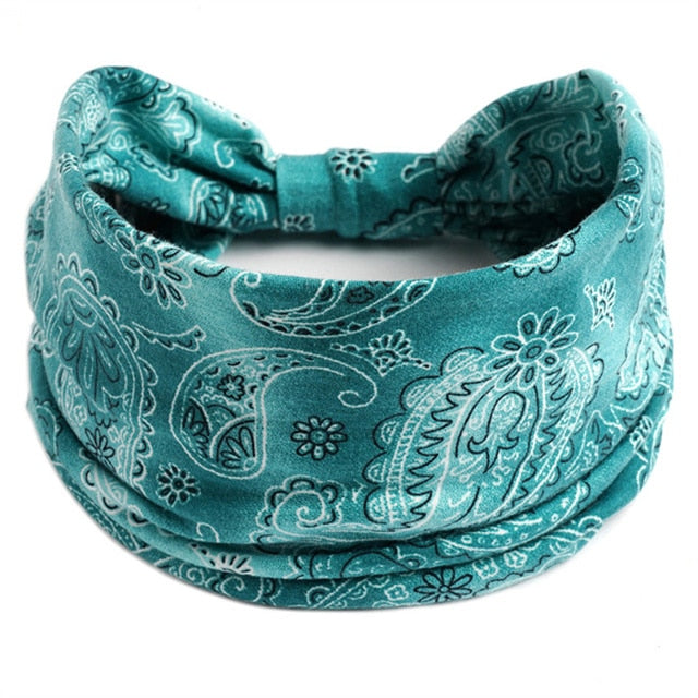 Boho Flower Print Soft Cotton Bandana Hair Accessories