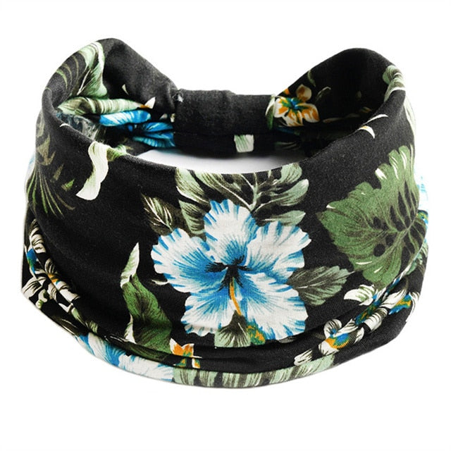 Boho Flower Print Soft Cotton Bandana Hair Accessories