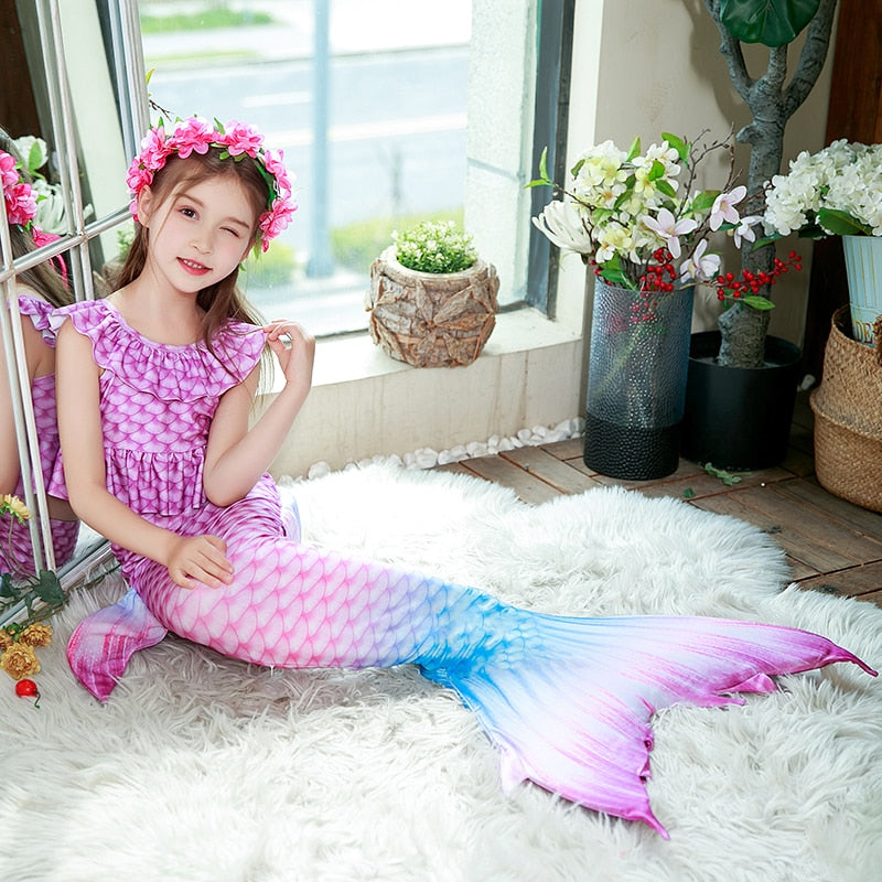 Little Mermaid Tail for Girls Swimming Suit