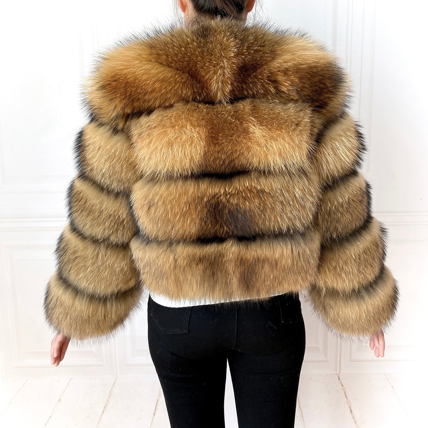 Luxury Real Fur100% Real Natural Raccoon Coat