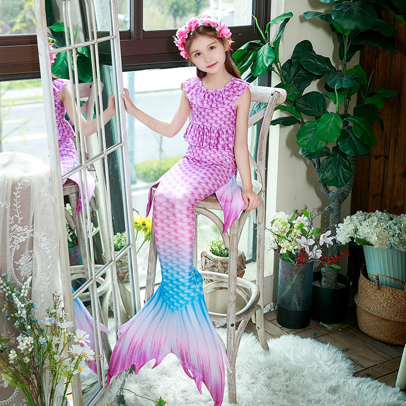 Little Mermaid Tail for Girls Swimming Suit