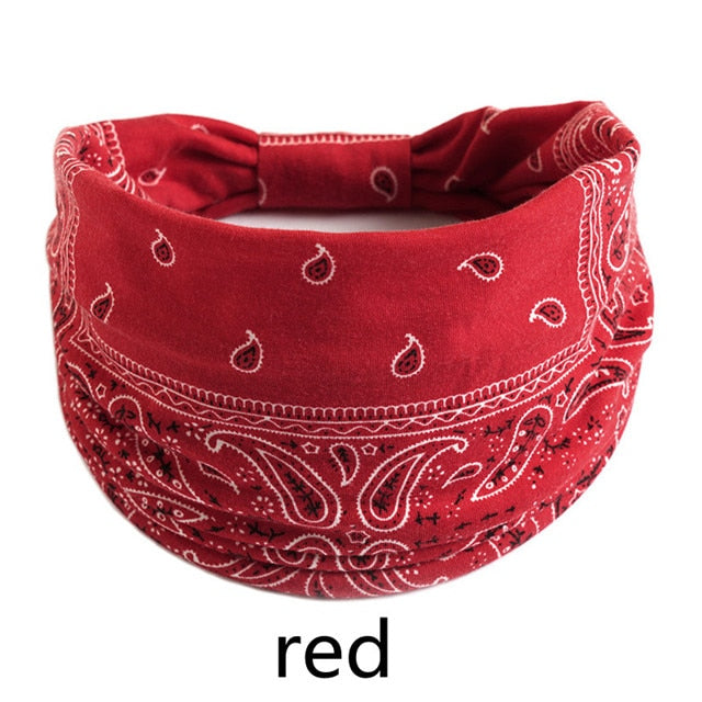 Boho Flower Print Soft Cotton Bandana Hair Accessories