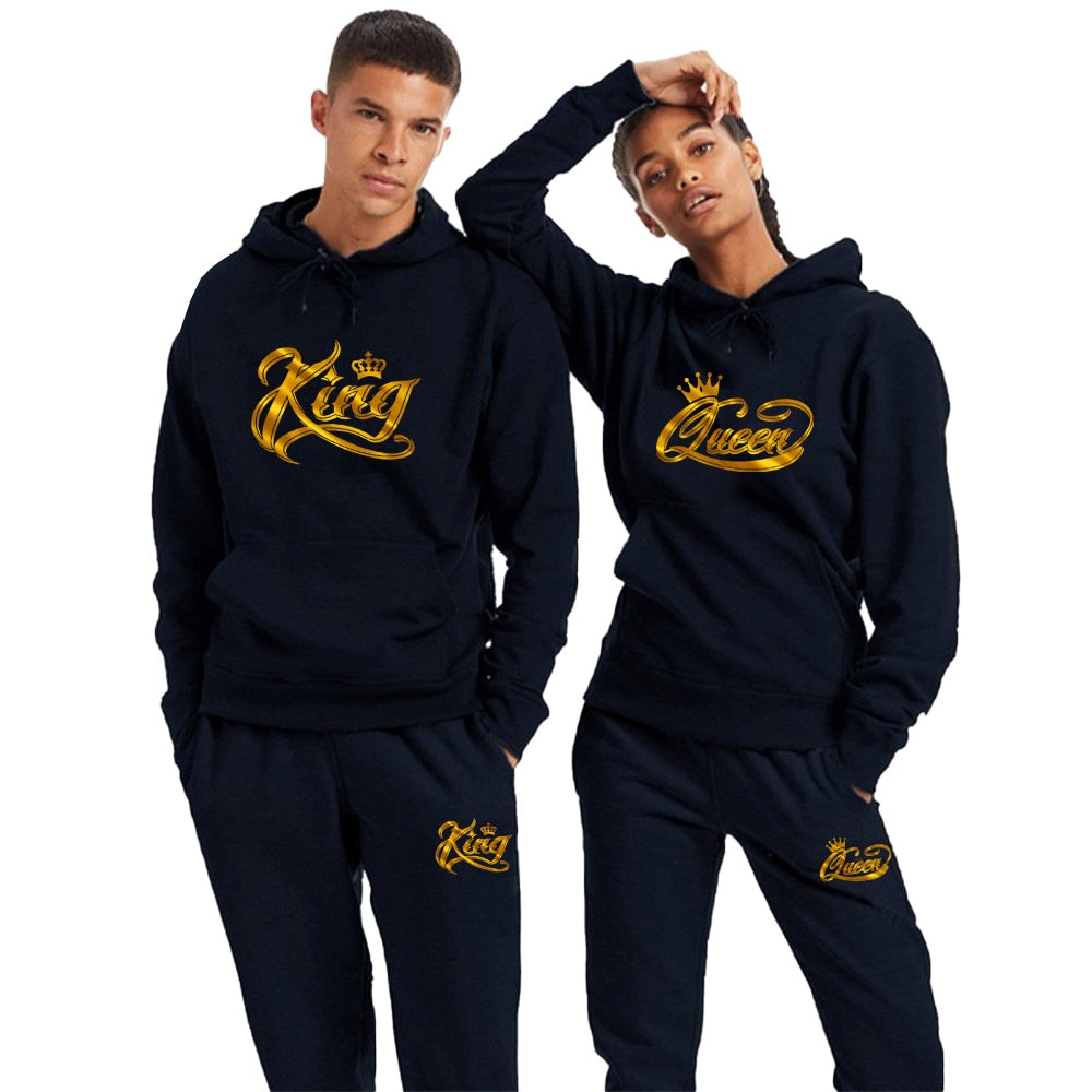 2-pieces Hoodies Couple Sportwear Suits