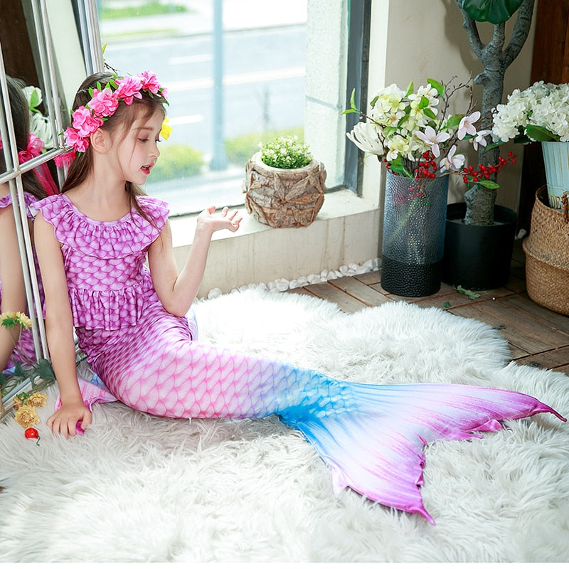 Little Mermaid Tail for Girls Swimming Suit