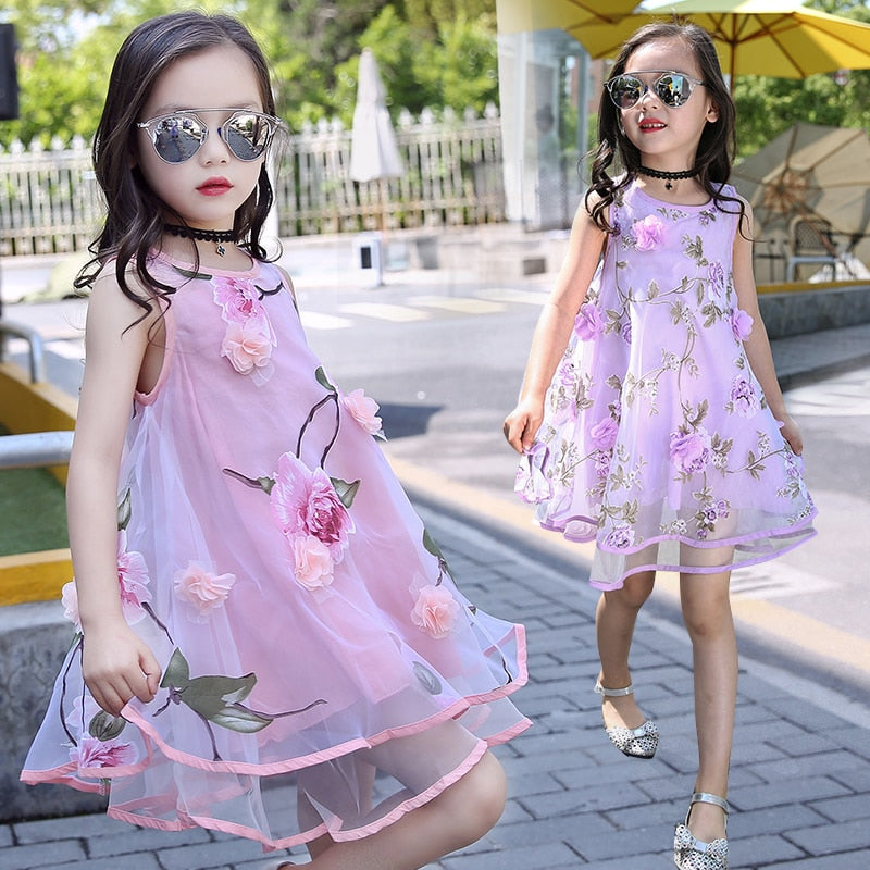 Bohemian Chiffon Summer Girls Flower Dress