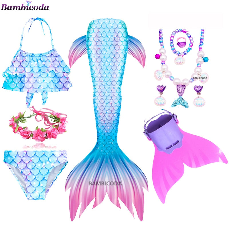 Little Mermaid Tail for Girls Swimming Suit