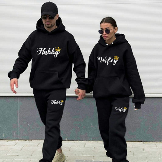 2 pieces Hoodies Couple Sportwear Suits