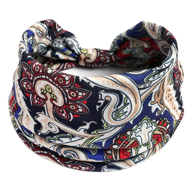 Boho Flower Print Soft Cotton Bandana Hair Accessories