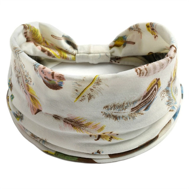 Boho Flower Print Soft Cotton Bandana Hair Accessories