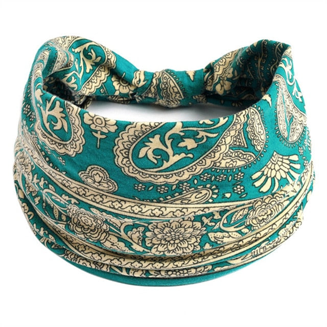 Boho Flower Print Soft Cotton Bandana Hair Accessories