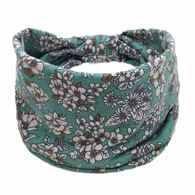 Boho Flower Print Soft Cotton Bandana Hair Accessories