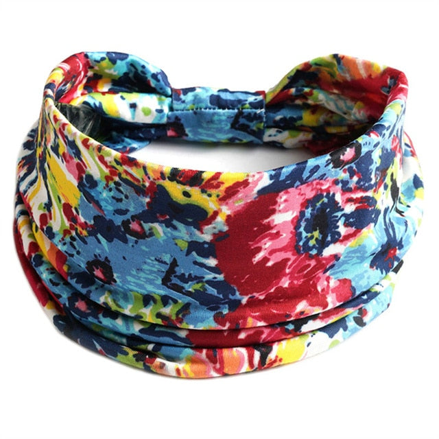 Boho Flower Print Soft Cotton Bandana Hair Accessories