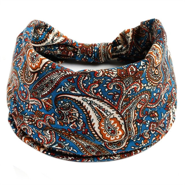 Boho Flower Print Soft Cotton Bandana Hair Accessories