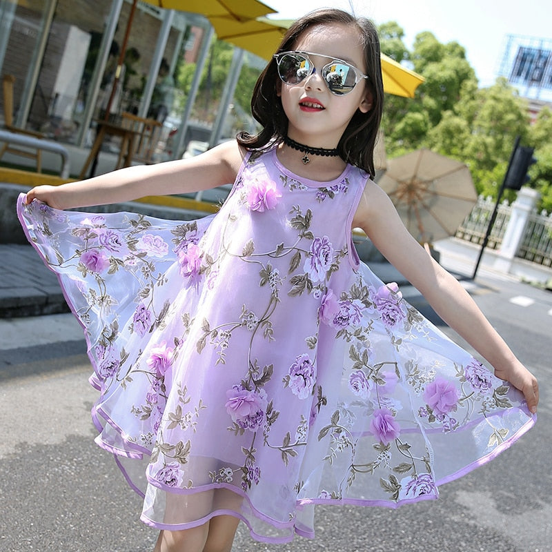 Bohemian Chiffon Summer Girls Flower Dress