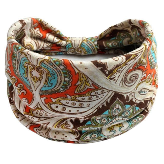 Boho Flower Print Soft Cotton Bandana Hair Accessories