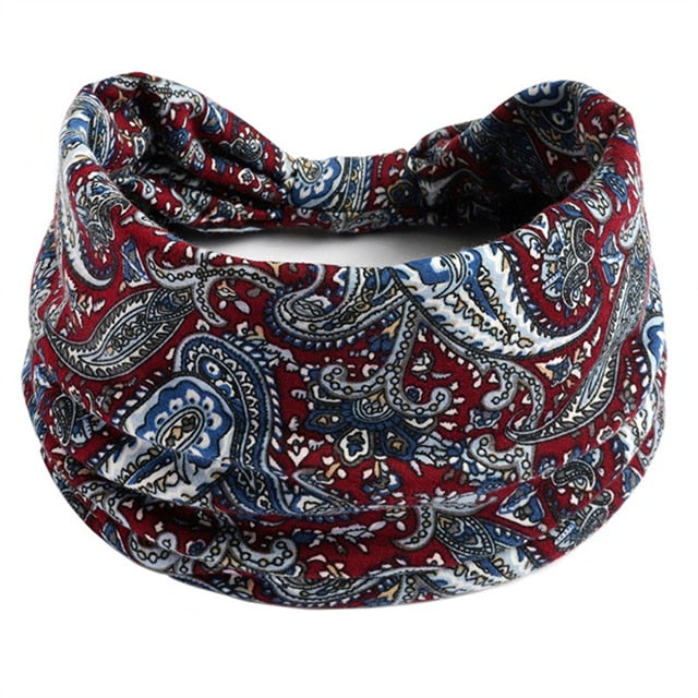 Boho Flower Print Soft Cotton Bandana Hair Accessories