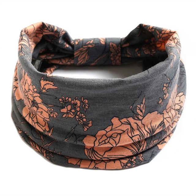 Boho Flower Print Soft Cotton Bandana Hair Accessories