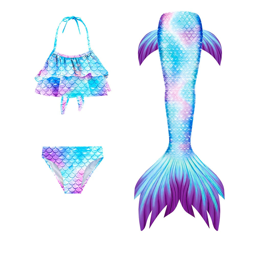 Mermaid Swimsuit 3pcs with Bikini Set