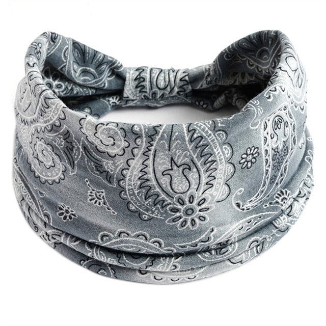 Boho Flower Print Soft Cotton Bandana Hair Accessories