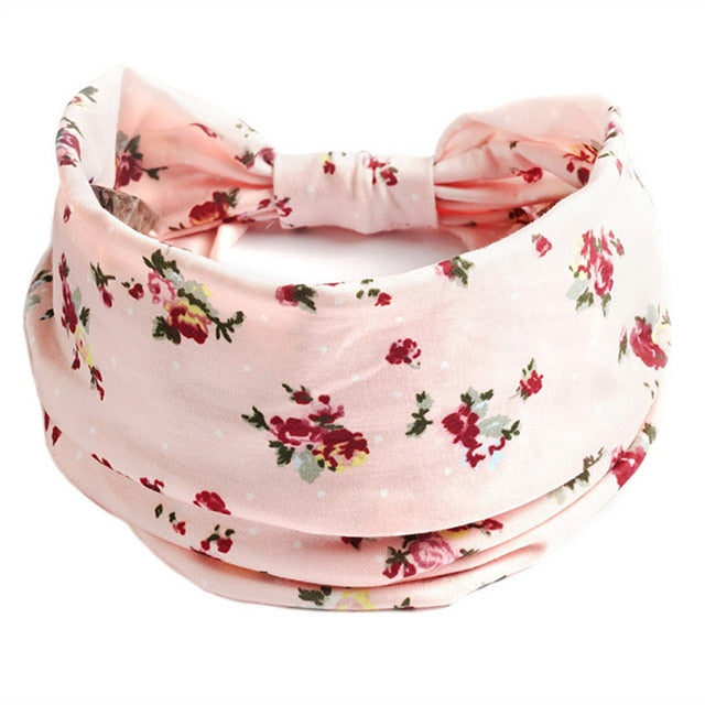 Boho Flower Print Soft Cotton Bandana Hair Accessories