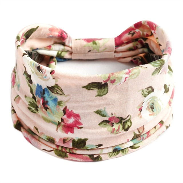 Boho Flower Print Soft Cotton Bandana Hair Accessories