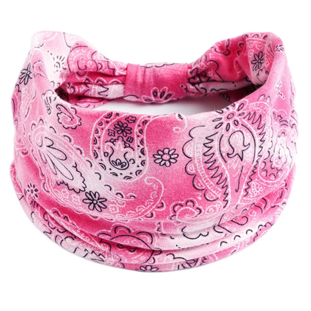 Boho Flower Print Soft Cotton Bandana Hair Accessories