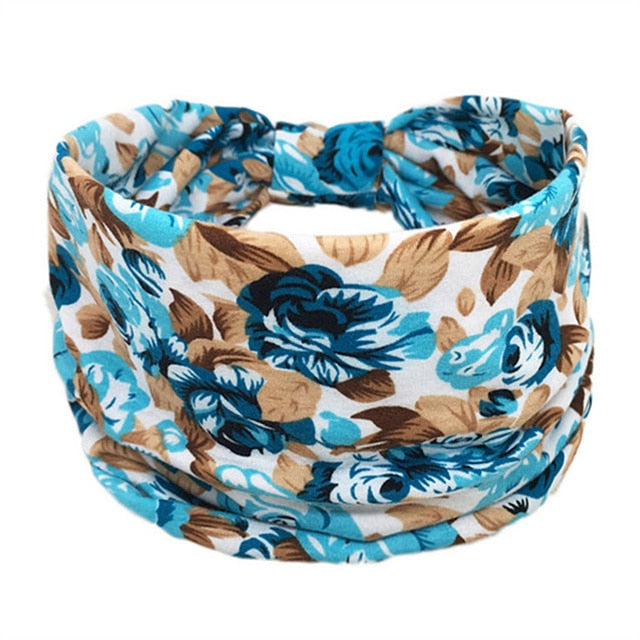 Boho Flower Print Soft Cotton Bandana Hair Accessories