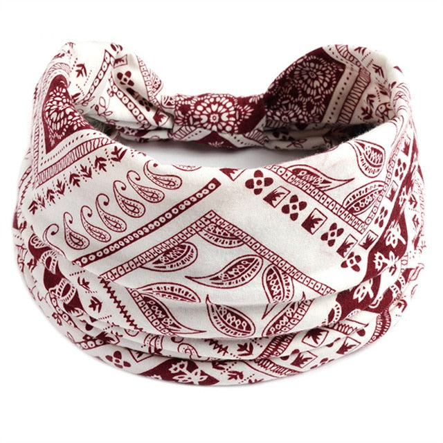 Boho Flower Print Soft Cotton Bandana Hair Accessories