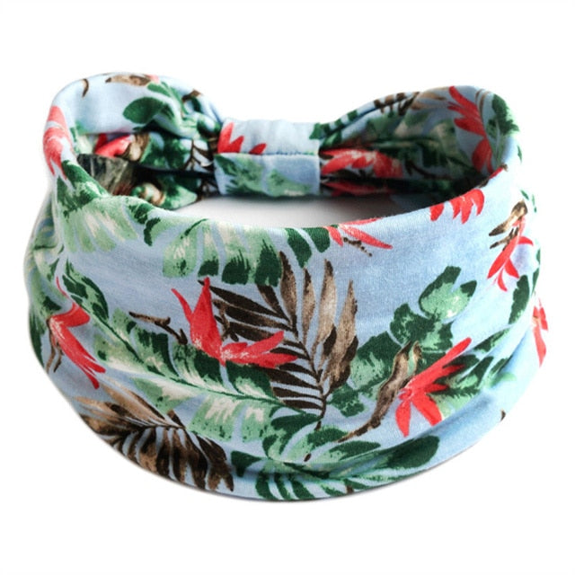 Boho Flower Print Soft Cotton Bandana Hair Accessories