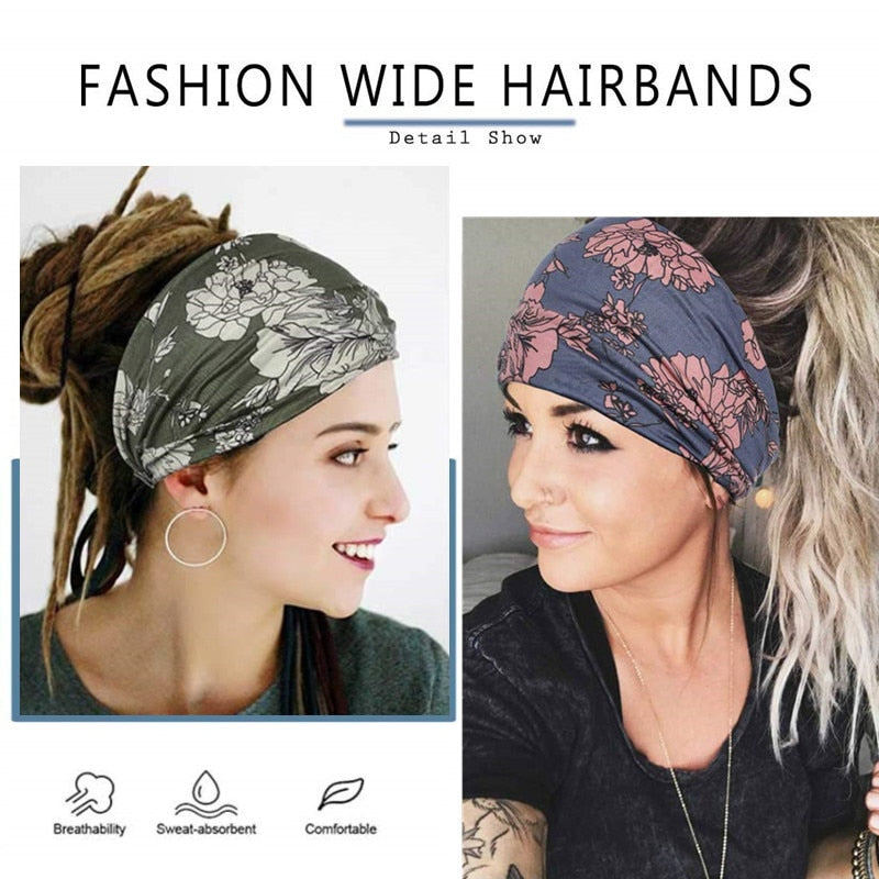 Boho Flower Print Soft Cotton Bandana Hair Accessories