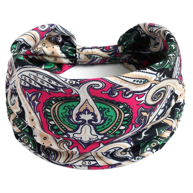 Boho Flower Print Soft Cotton Bandana Hair Accessories