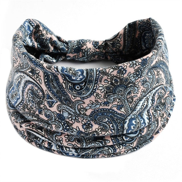 Boho Flower Print Soft Cotton Bandana Hair Accessories