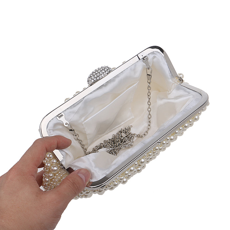 Luxury Vintage evening bags imitation pearl shell women bag