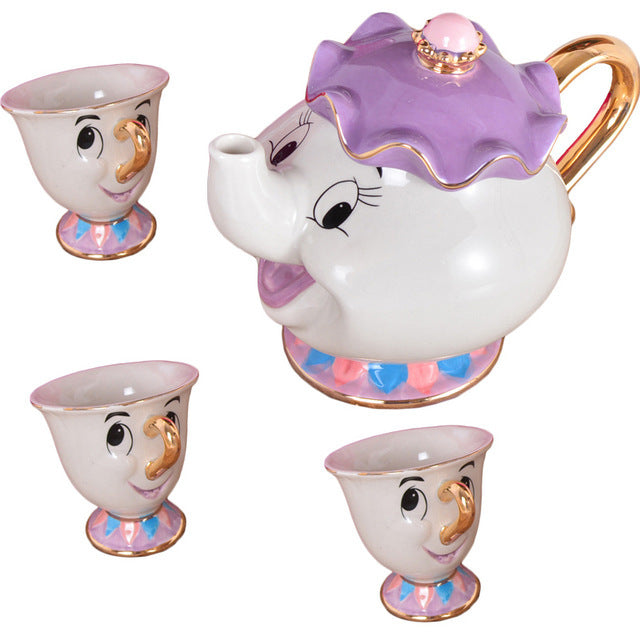 Mrs Potts Teapot Chip Cup Sugar Bowl Pot Cup Set