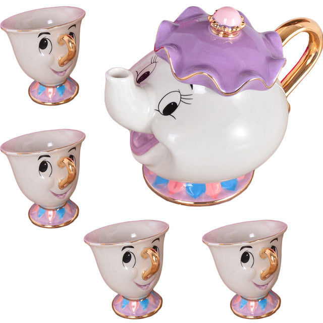 Mrs Potts Teapot Chip Cup Sugar Bowl Pot Cup Set